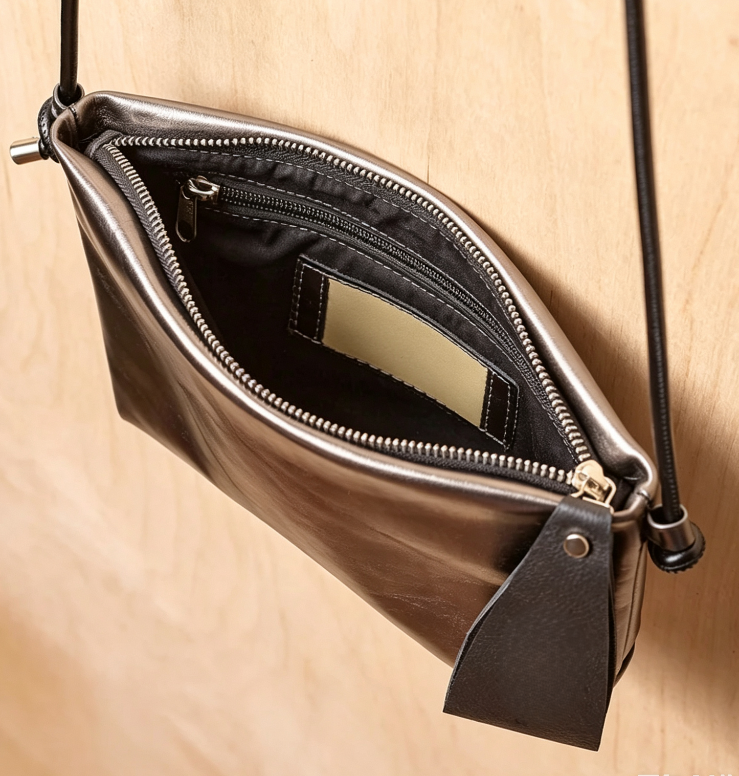 Metallischer Umhängetasche mit Armband und verstellbarem Gurt