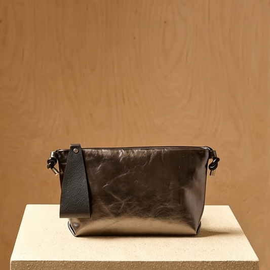 Metallischer Umhängetasche mit Armband und verstellbarem Gurt
