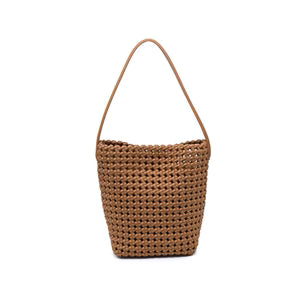 Geflochtene Eimer-Schultertasche mit abnehmbarem Beutel